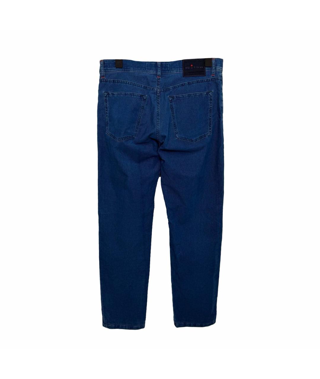 KITON Синие хлопковые прямые джинсы, фото 3