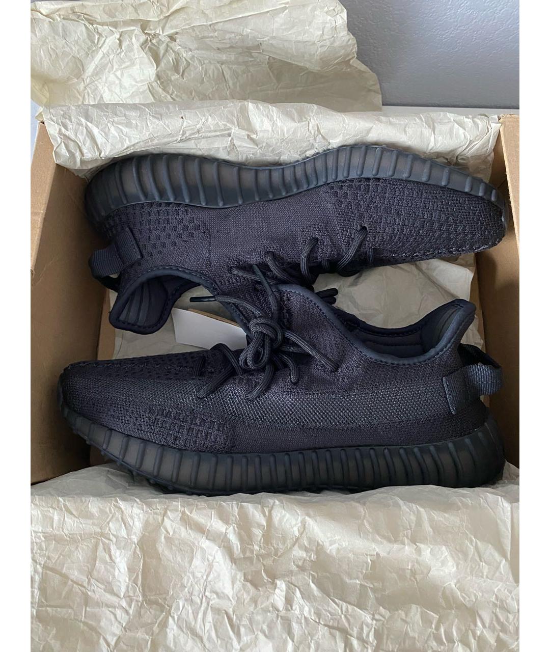 ADIDAS YEEZY Черные текстильные низкие кроссовки / кеды, фото 2