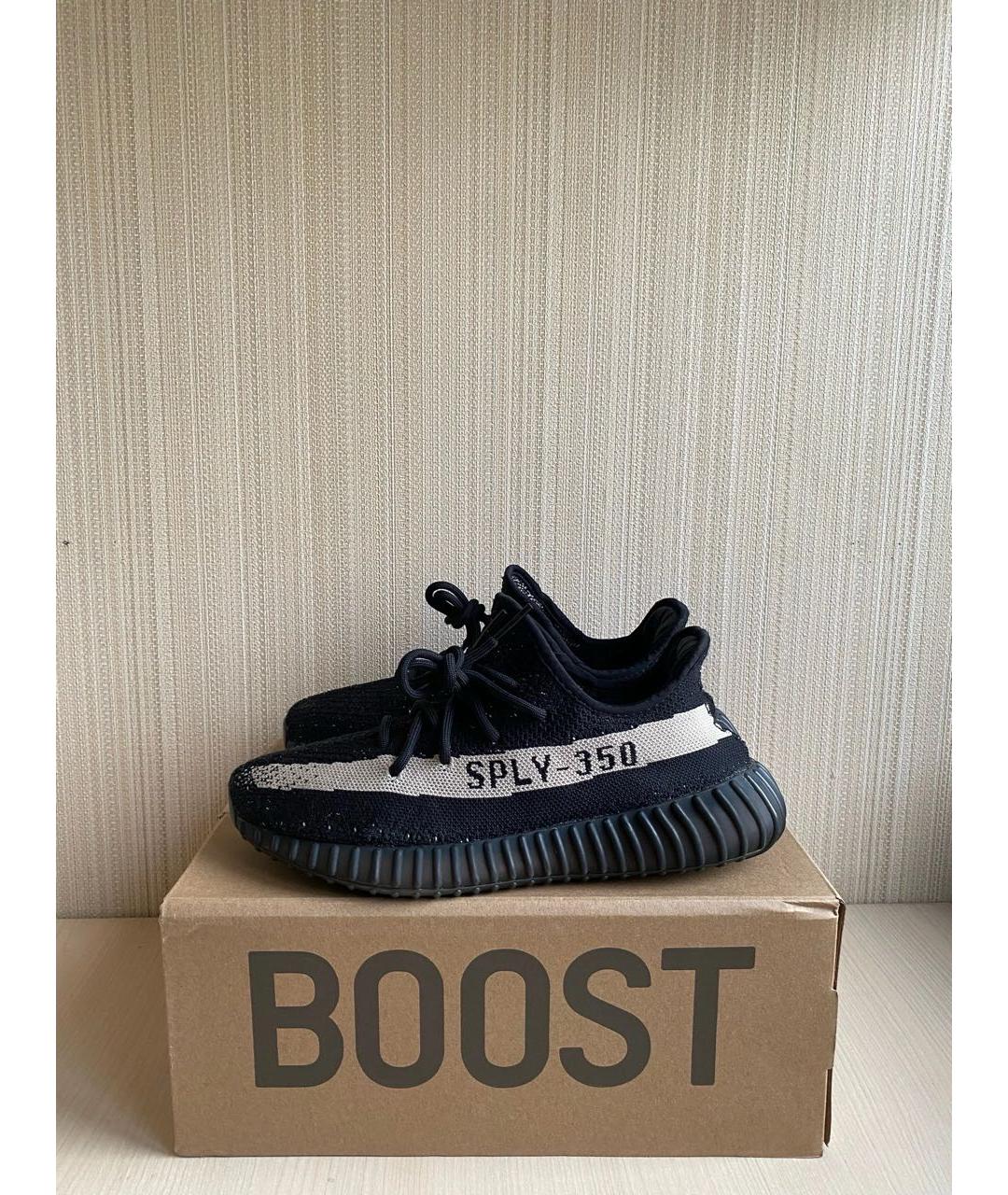 ADIDAS YEEZY Черные текстильные низкие кроссовки / кеды, фото 3