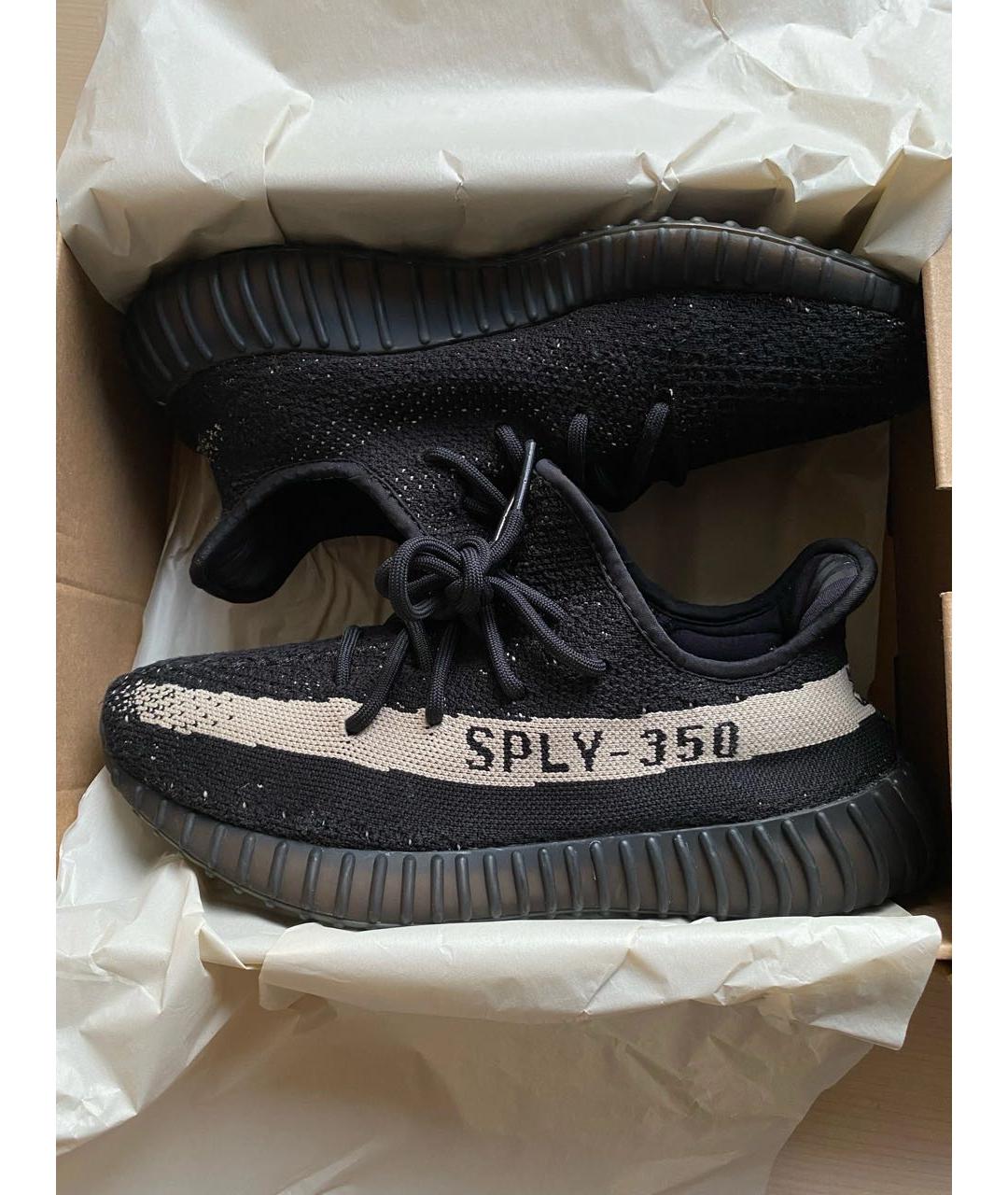 ADIDAS YEEZY Черные текстильные низкие кроссовки / кеды, фото 2