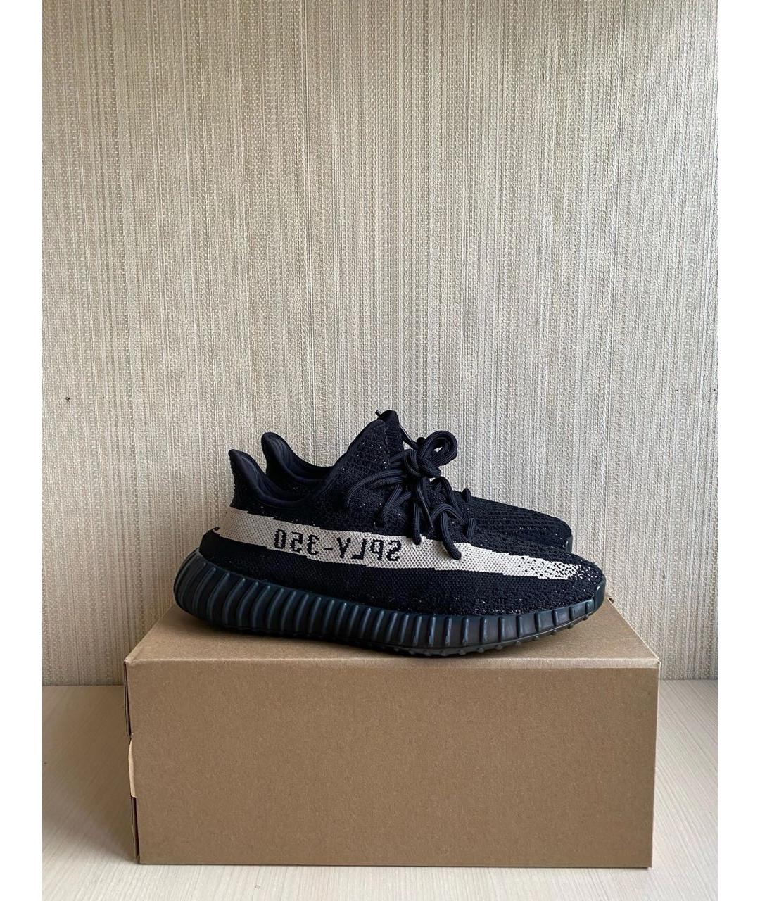 ADIDAS YEEZY Черные текстильные низкие кроссовки / кеды, фото 4