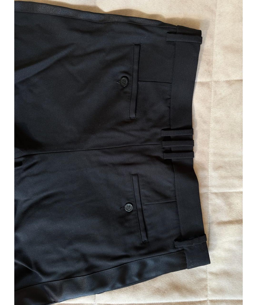 BALMAIN Черные хлопко-эластановые классические брюки, фото 8