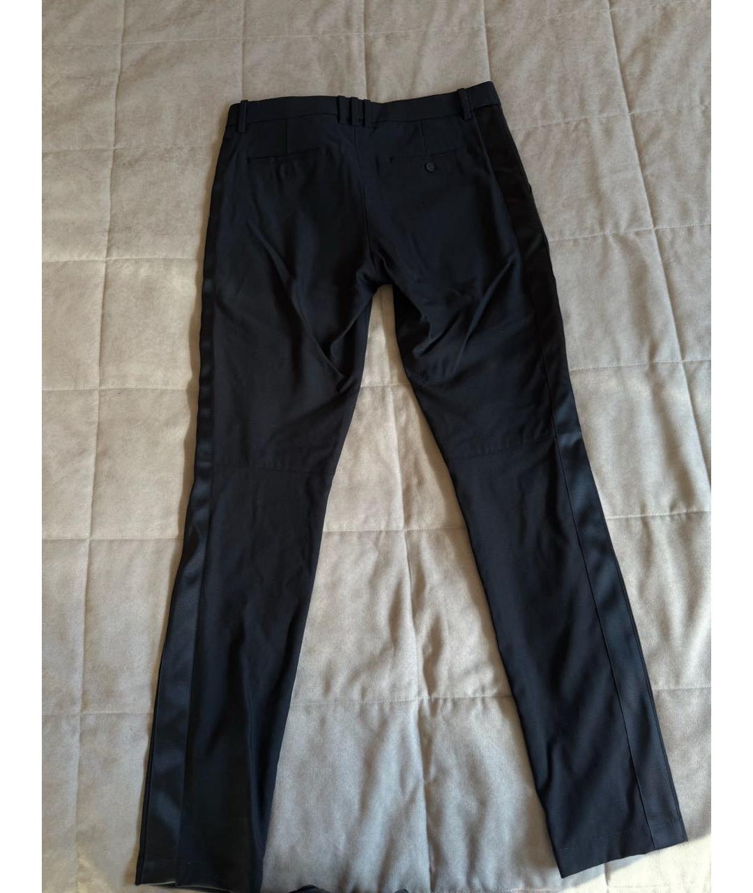 BALMAIN Черные хлопко-эластановые классические брюки, фото 2