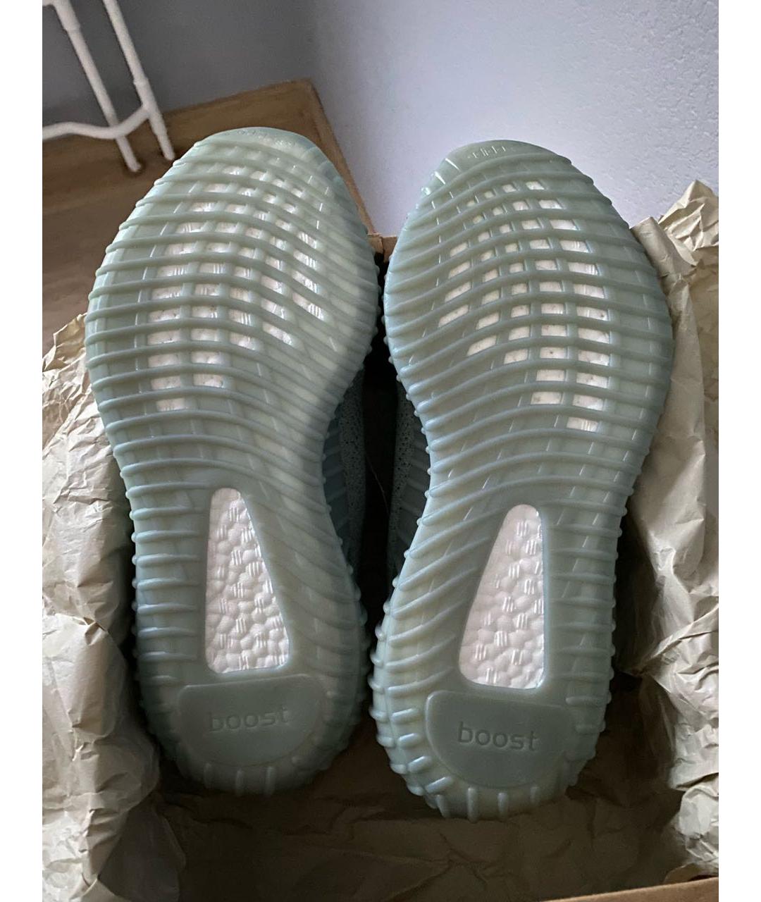 ADIDAS YEEZY Голубые текстильные низкие кроссовки / кеды, фото 5