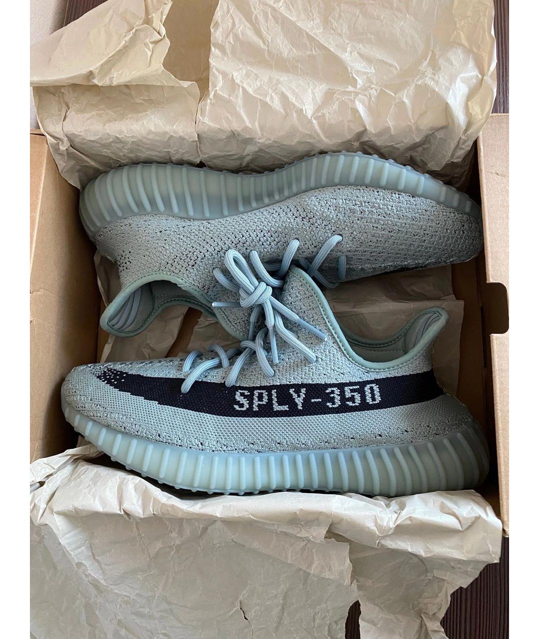 ADIDAS YEEZY Голубые текстильные низкие кроссовки / кеды, фото 2