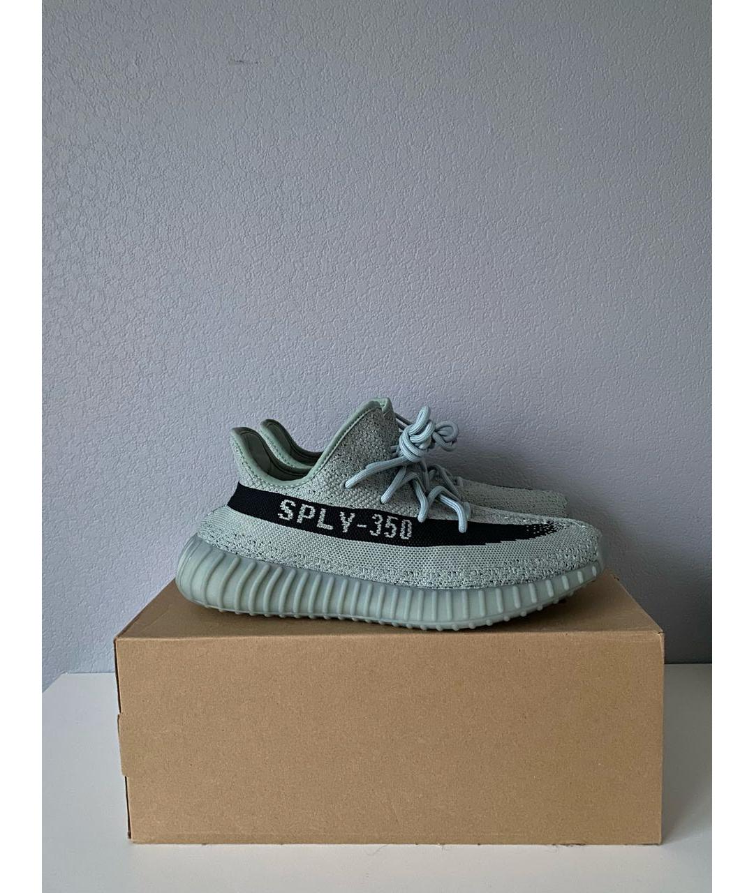 ADIDAS YEEZY Голубые текстильные низкие кроссовки / кеды, фото 4