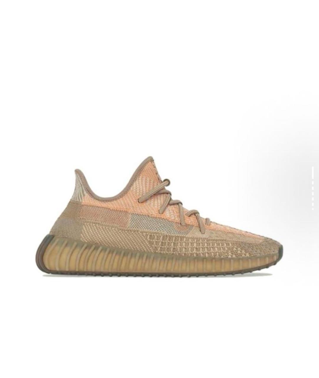 ADIDAS YEEZY Бежевые текстильные низкие кроссовки / кеды, фото 5