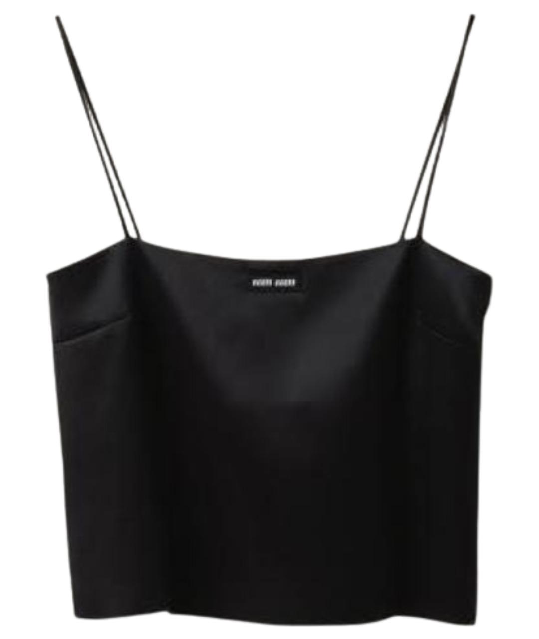 MIU MIU Черная вискозная майка, фото 1