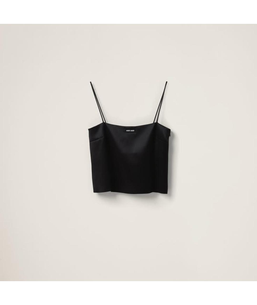 MIU MIU Черная вискозная майка, фото 4