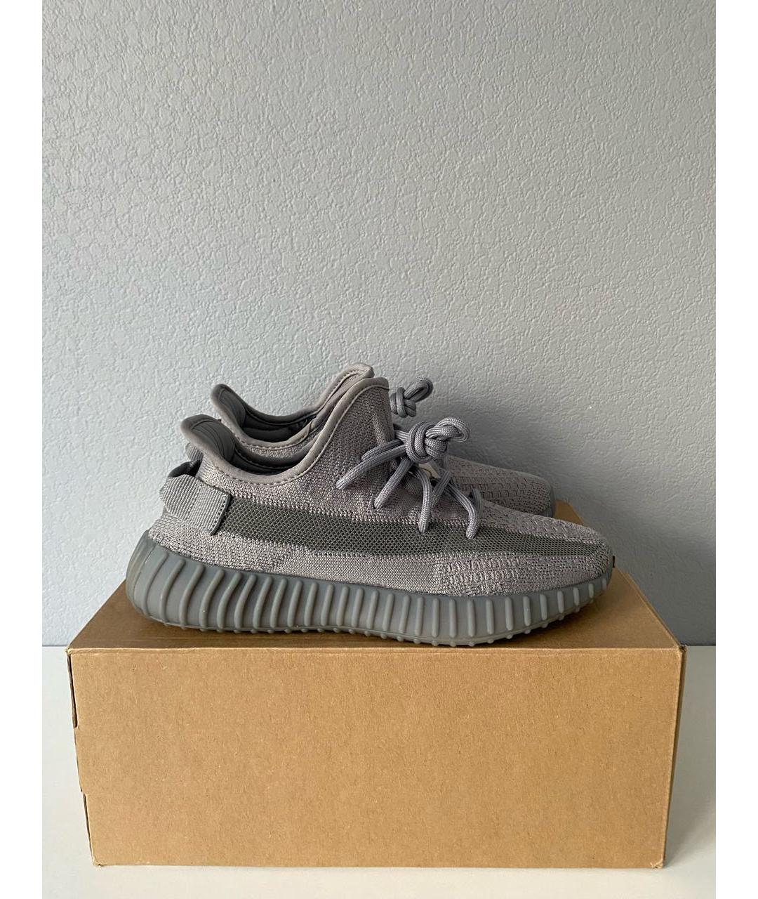 ADIDAS YEEZY Серые текстильные низкие кроссовки / кеды, фото 4