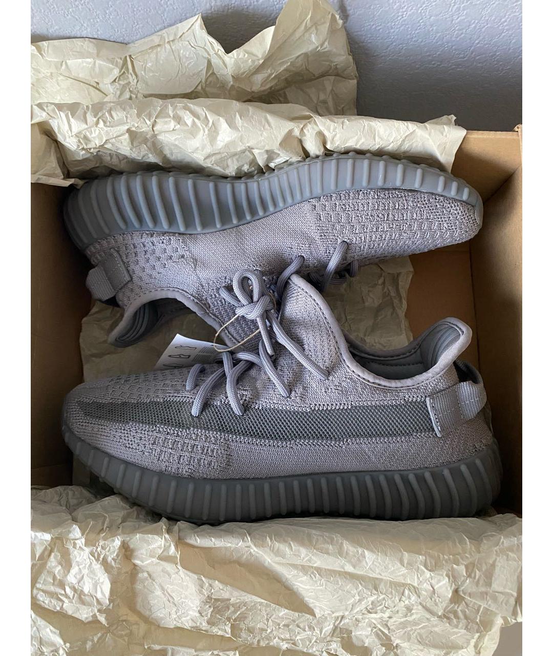 ADIDAS YEEZY Серые текстильные низкие кроссовки / кеды, фото 2