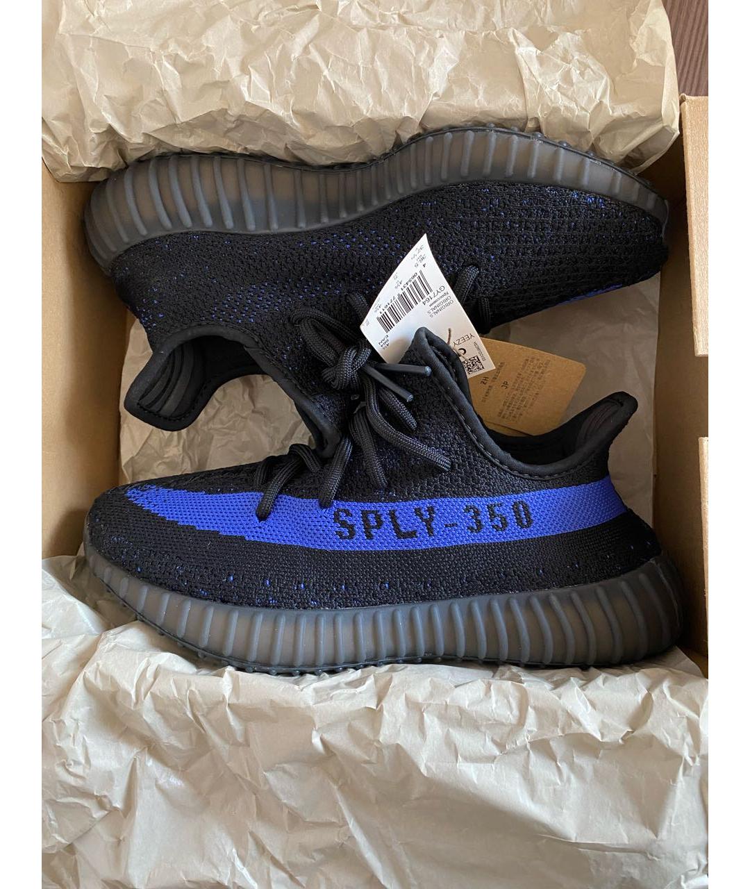 ADIDAS YEEZY Черные текстильные низкие кроссовки / кеды, фото 2