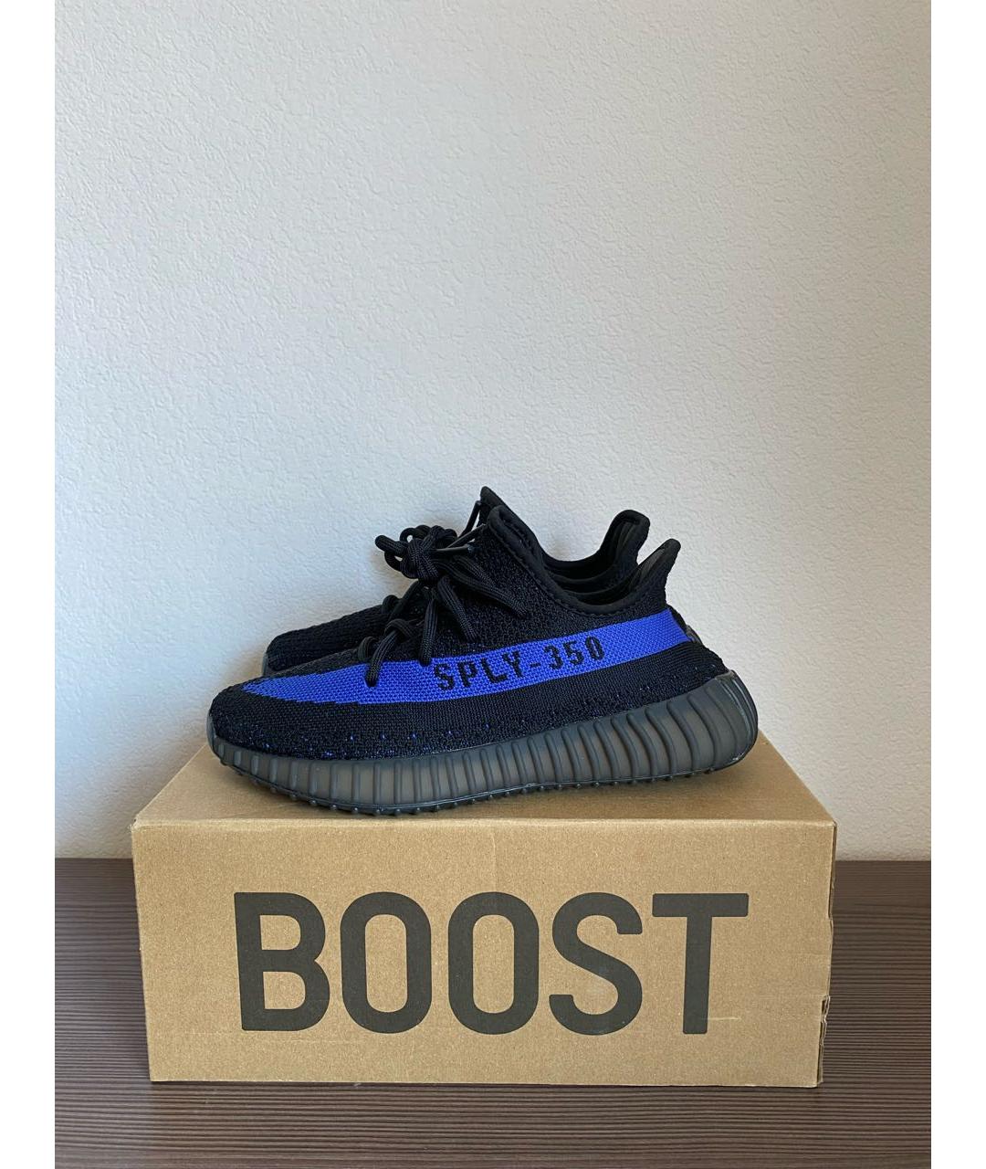 ADIDAS YEEZY Черные текстильные низкие кроссовки / кеды, фото 3