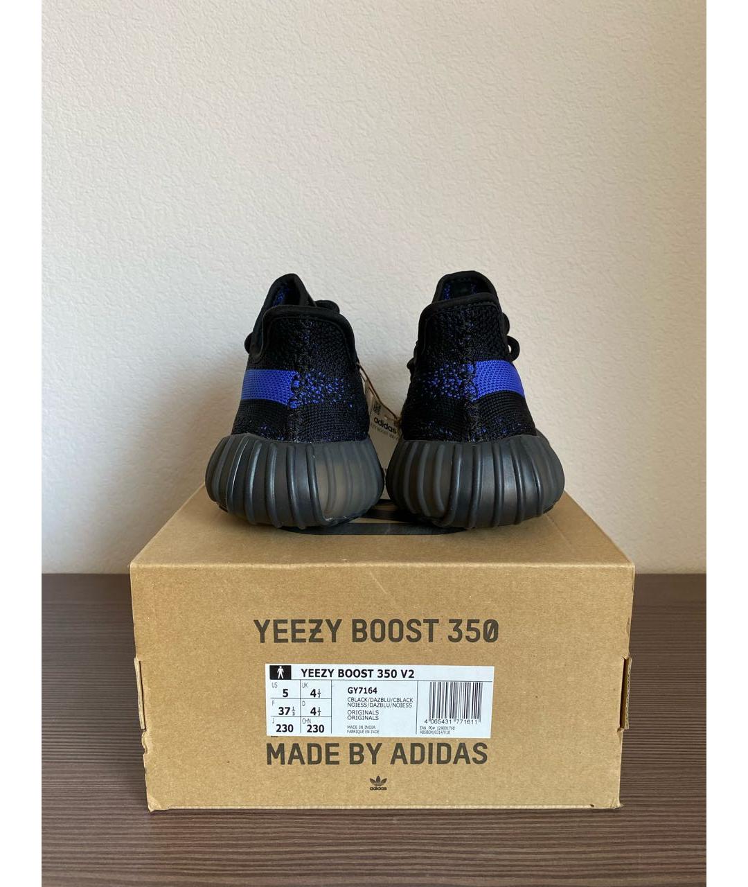 ADIDAS YEEZY Черные текстильные низкие кроссовки / кеды, фото 5