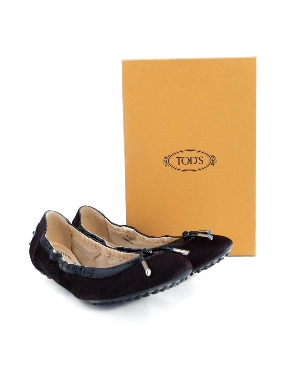 TOD'S Бордовые балетки, фото 6