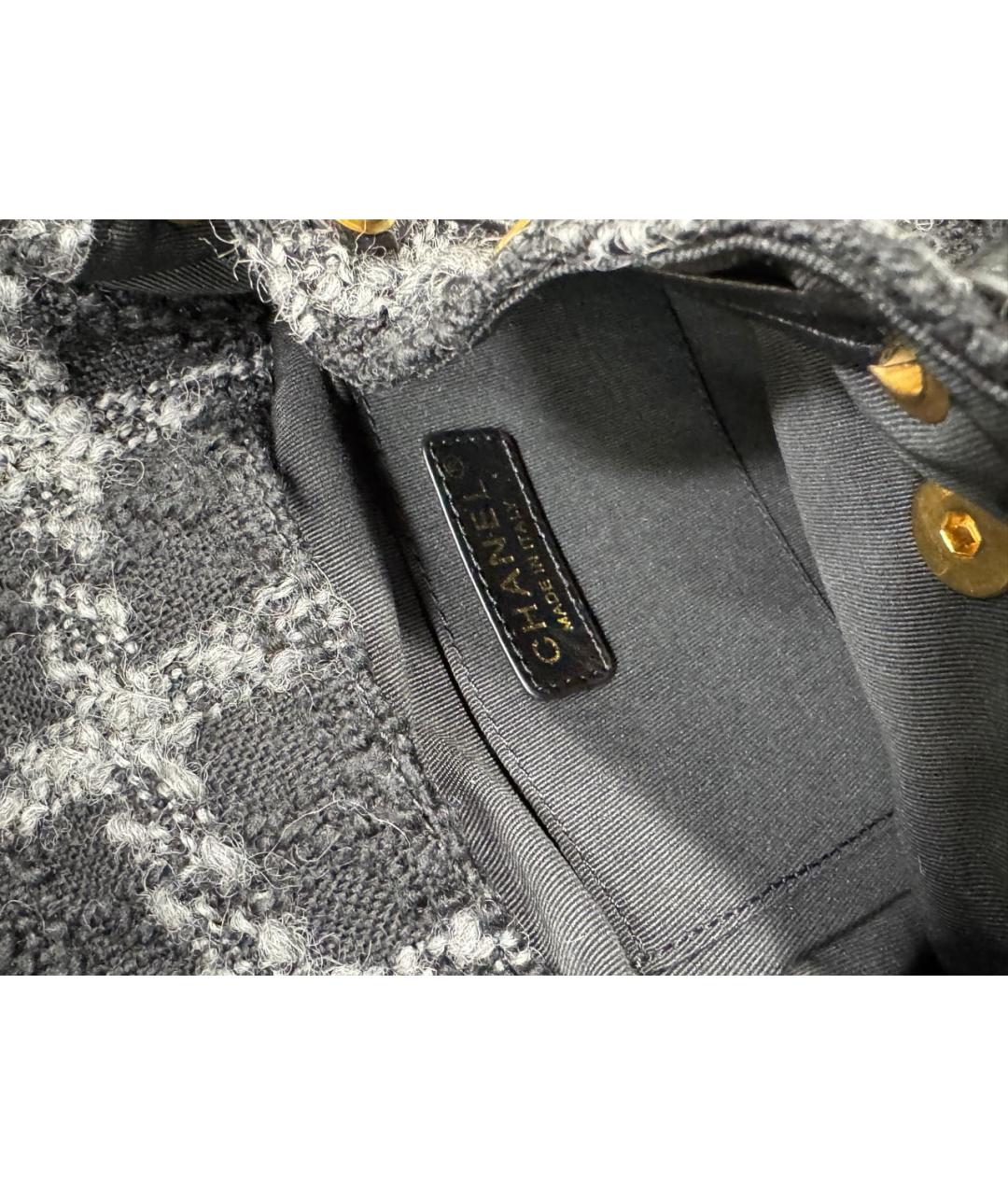 CHANEL Черный твидовый рюкзак, фото 4