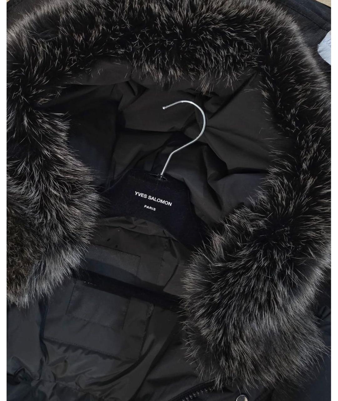 YVES SALOMON Черный полиэстеровый пуховик, фото 4