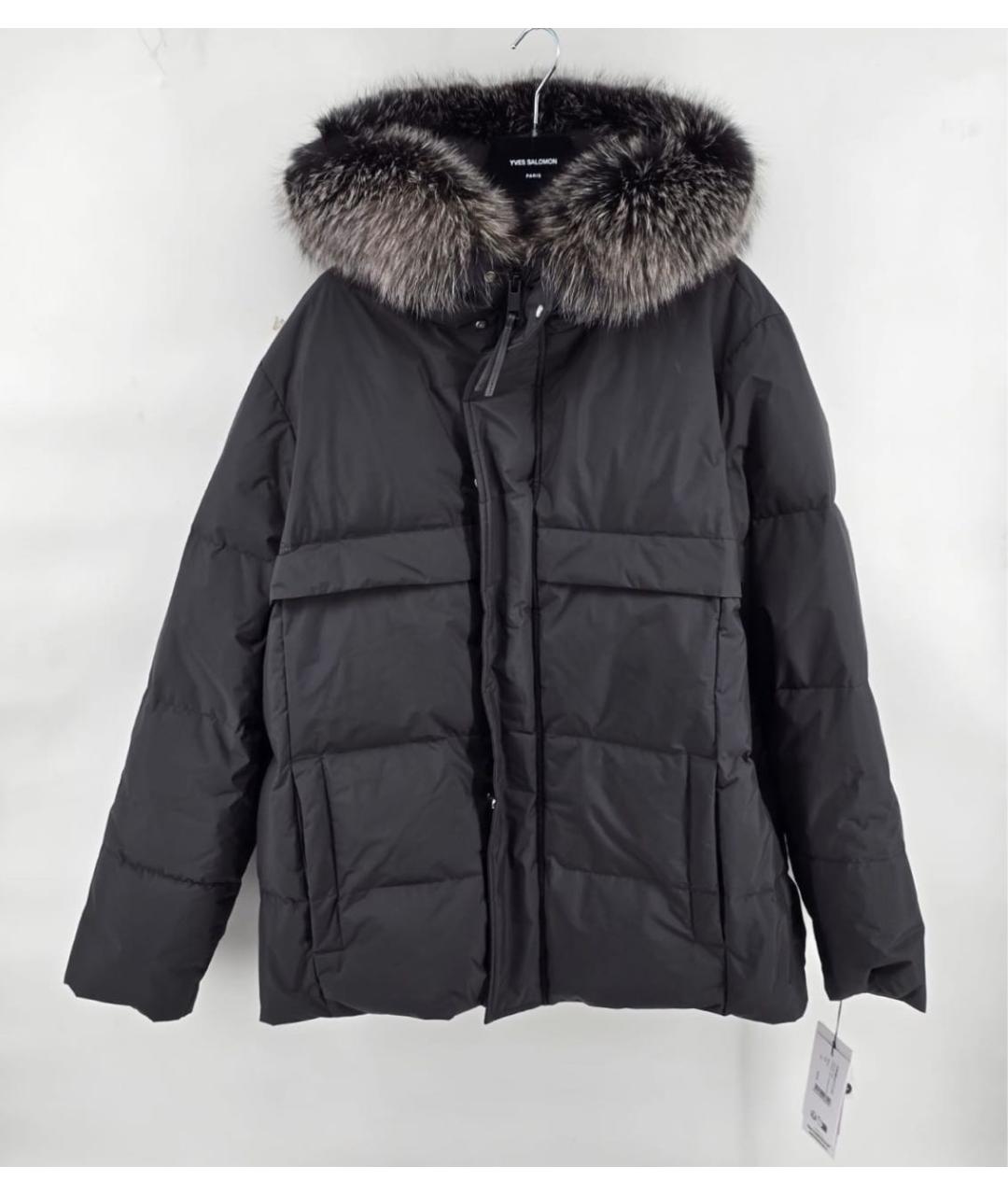 YVES SALOMON Черный полиэстеровый пуховик, фото 2