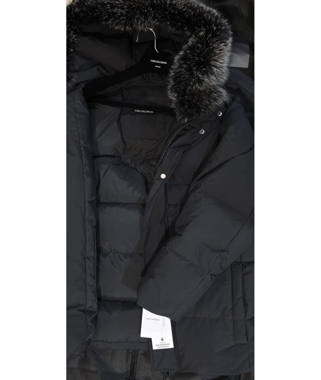 YVES SALOMON Черный полиэстеровый пуховик, фото 7