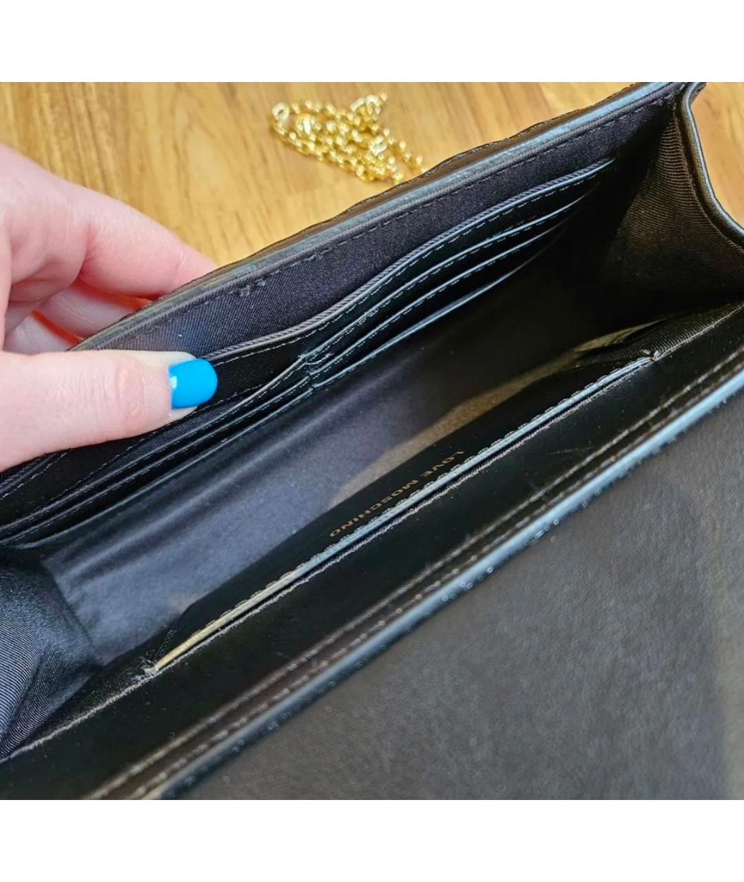 LOVE MOSCHINO Черная сумка через плечо из искусственной кожи, фото 7