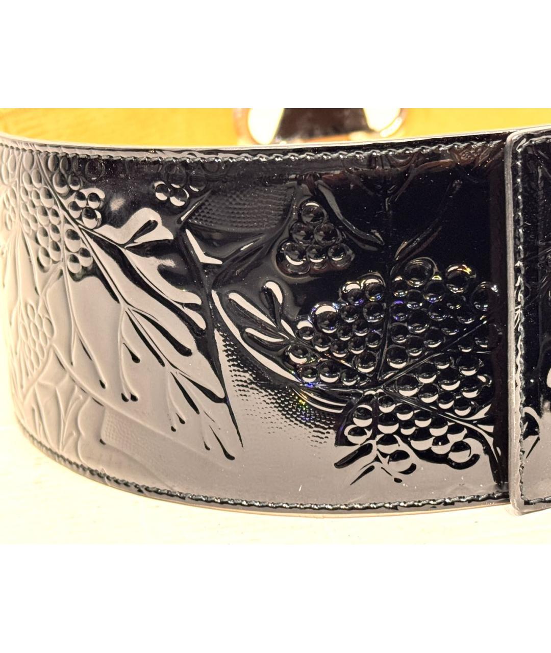 ALEXANDER MCQUEEN Черный ремень из лакированной кожи, фото 2