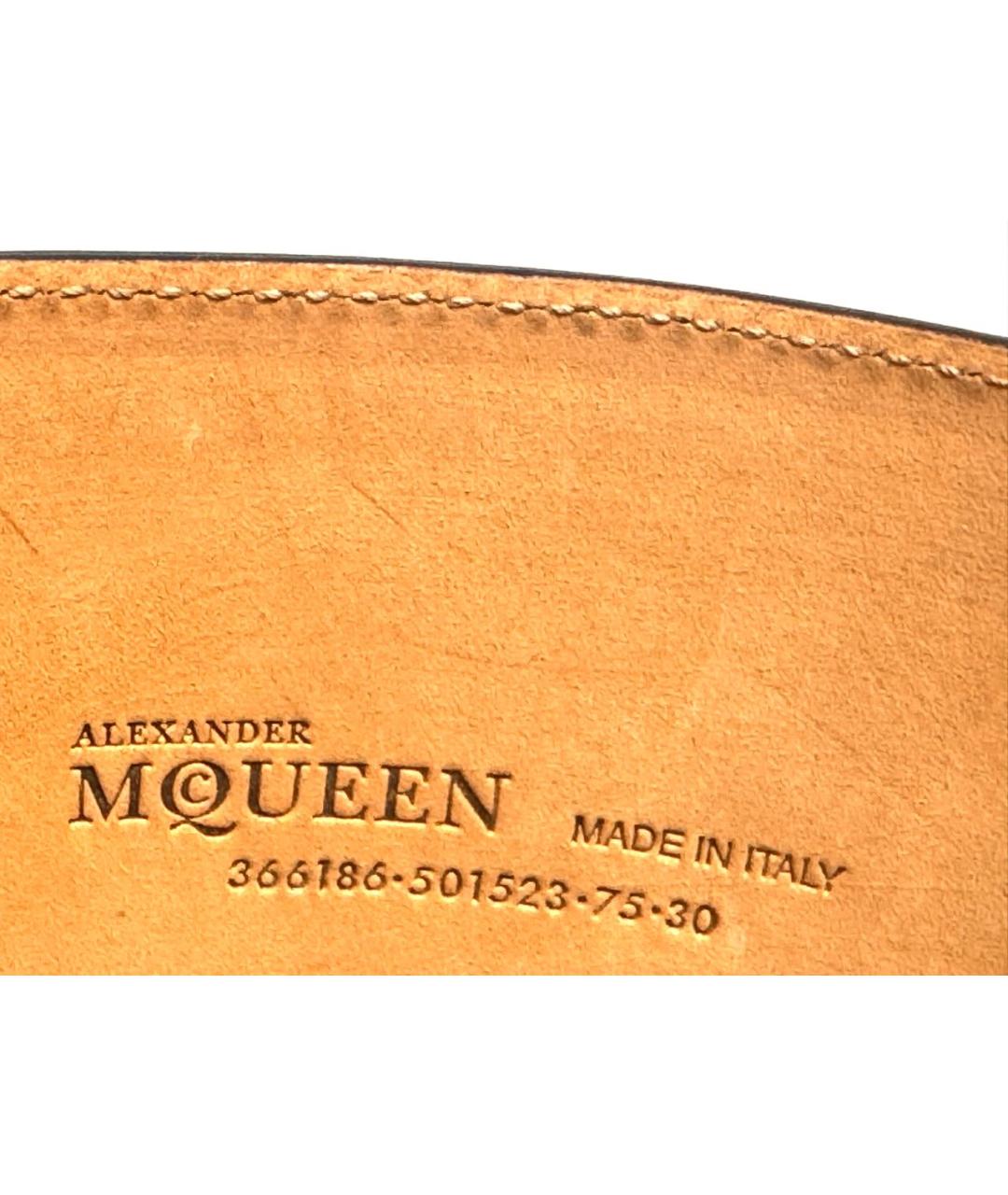 ALEXANDER MCQUEEN Черный ремень из лакированной кожи, фото 8