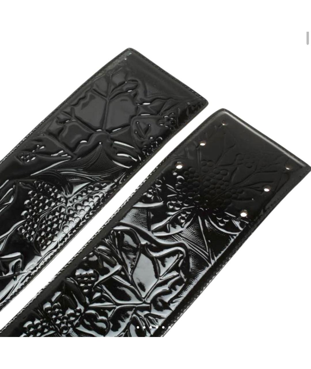 ALEXANDER MCQUEEN Черный ремень из лакированной кожи, фото 7