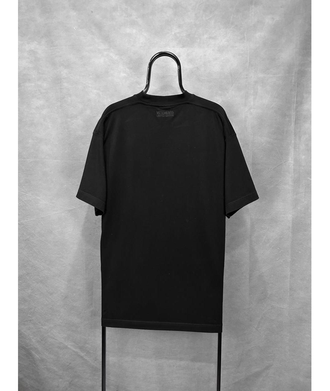 VETEMENTS Черная хлопковая футболка, фото 2