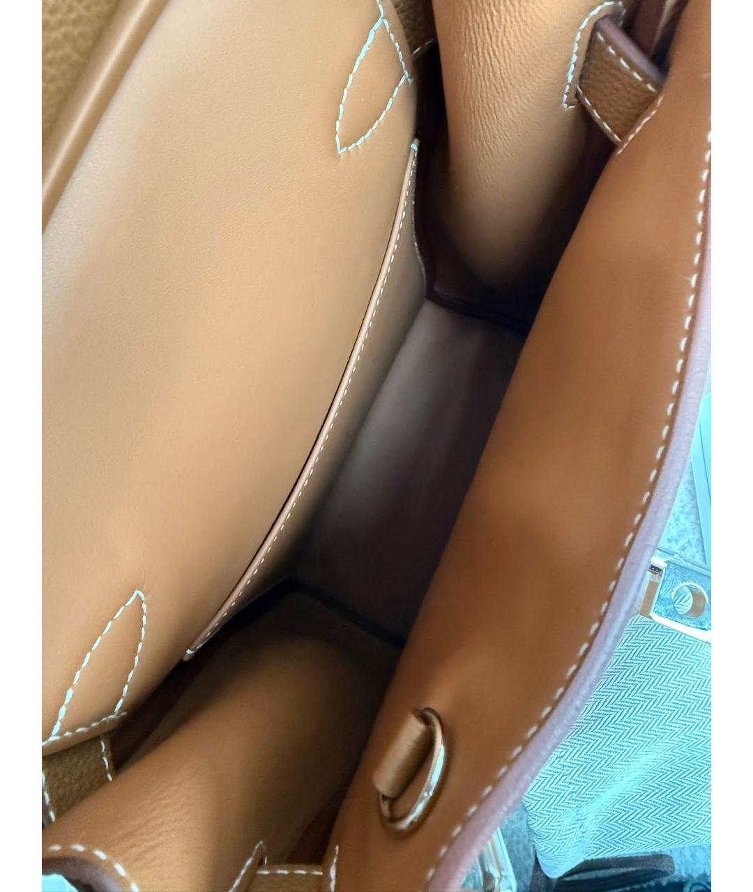 HERMES Коричневая кожаная сумка на плечо, фото 5