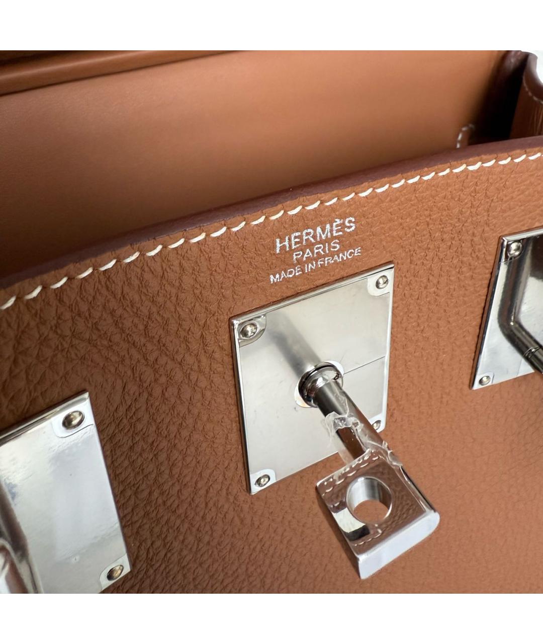 HERMES Коричневая кожаная сумка на плечо, фото 4