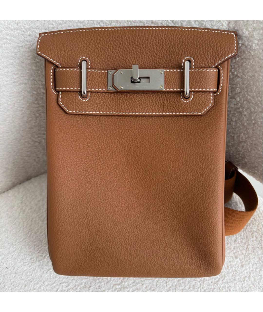 HERMES Коричневая кожаная сумка на плечо, фото 2