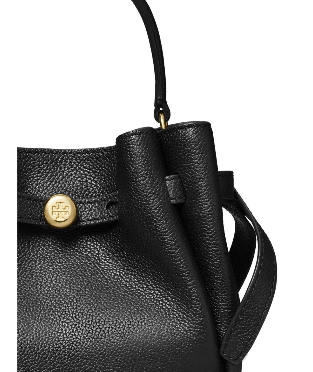 TORY BURCH Черная кожаная сумка с короткими ручками, фото 2