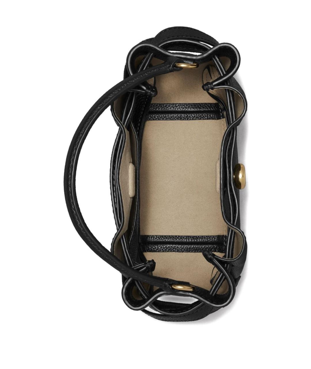 TORY BURCH Черная кожаная сумка с короткими ручками, фото 5