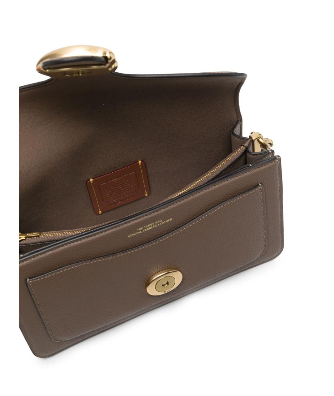 COACH Коричневая кожаная сумка через плечо, фото 3