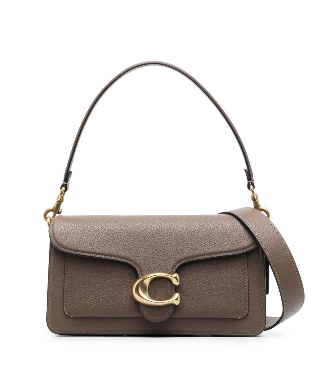 COACH Коричневая кожаная сумка через плечо, фото 1