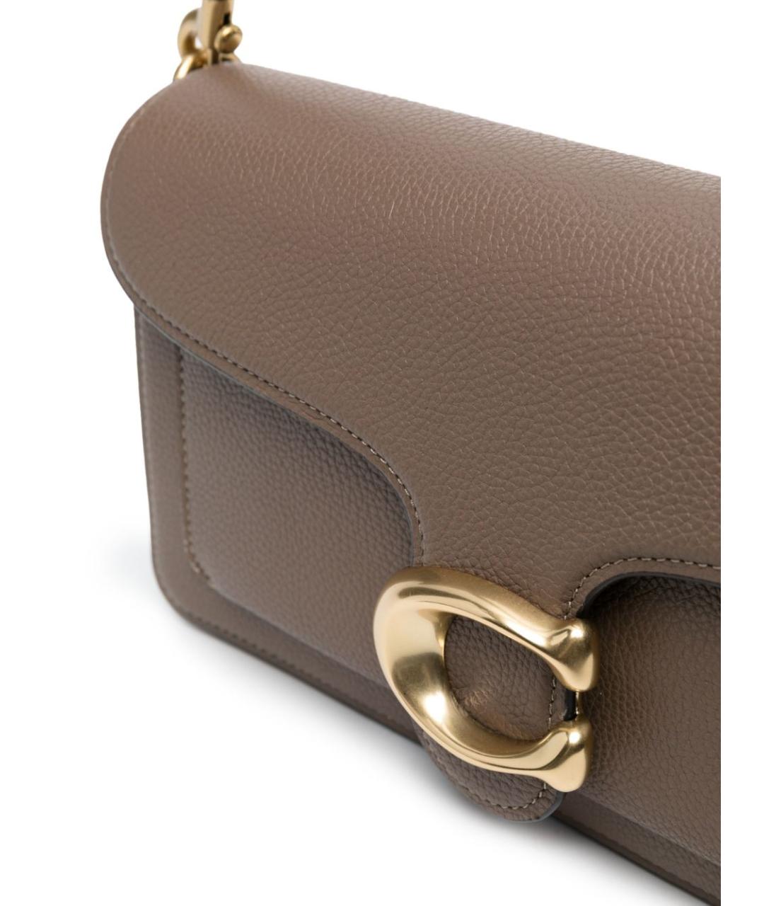 COACH Коричневая кожаная сумка через плечо, фото 5