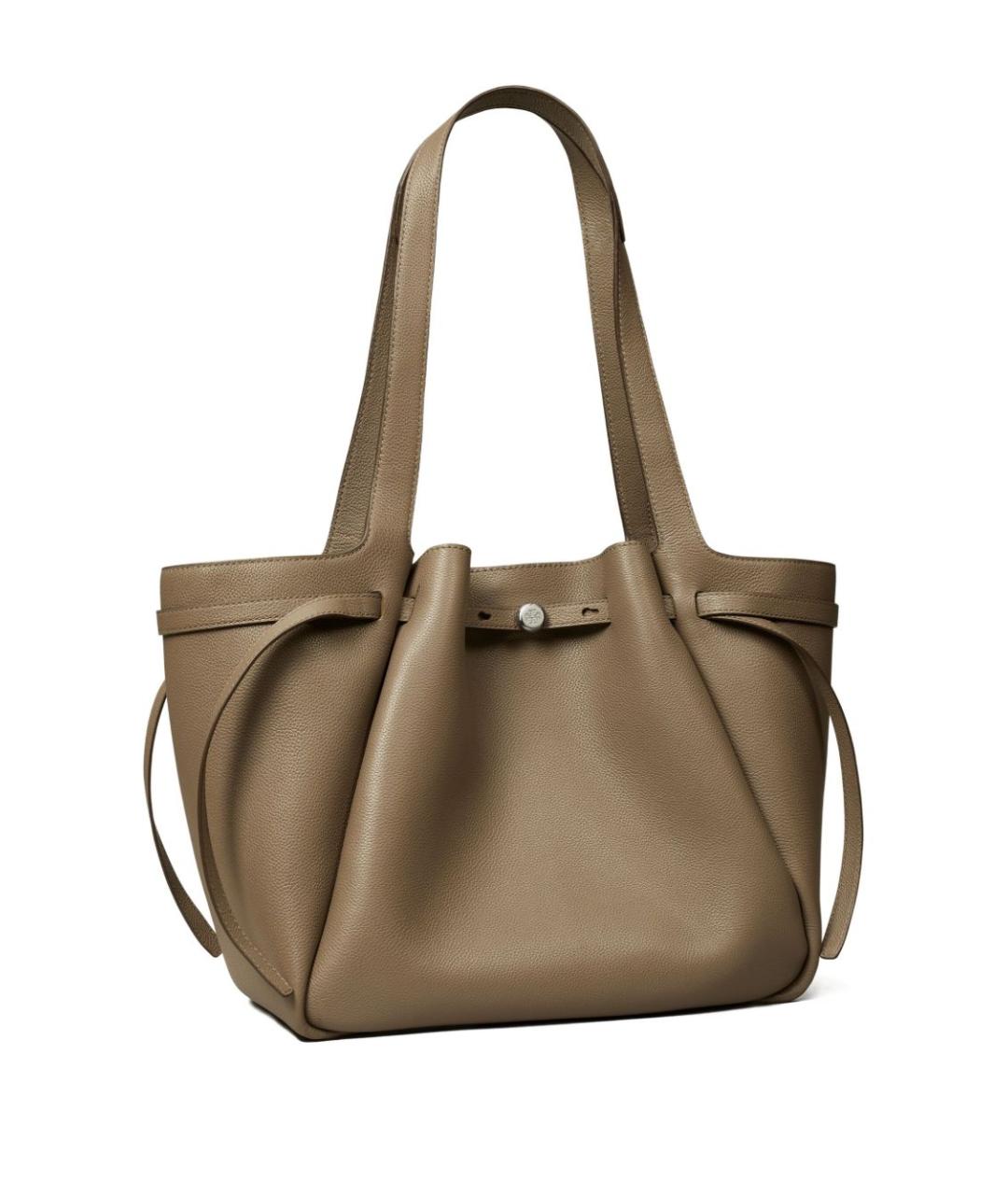 TORY BURCH Коричневая кожаная сумка тоут, фото 4