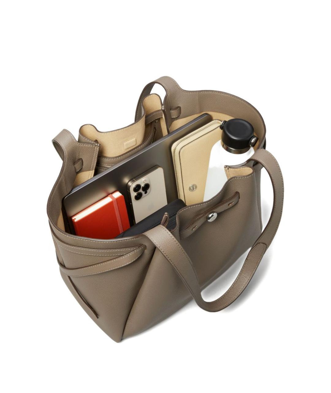 TORY BURCH Коричневая кожаная сумка тоут, фото 6