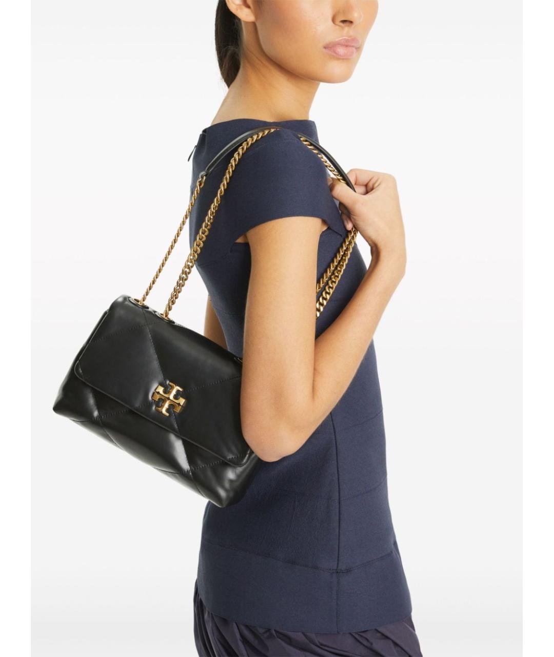 TORY BURCH Черная кожаная сумка через плечо, фото 5