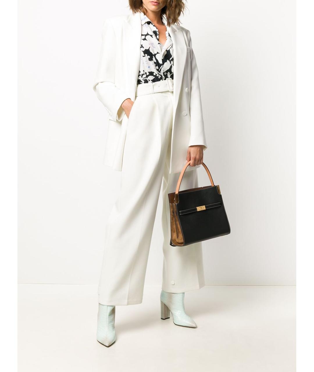 TORY BURCH Черная кожаная сумка с короткими ручками, фото 5