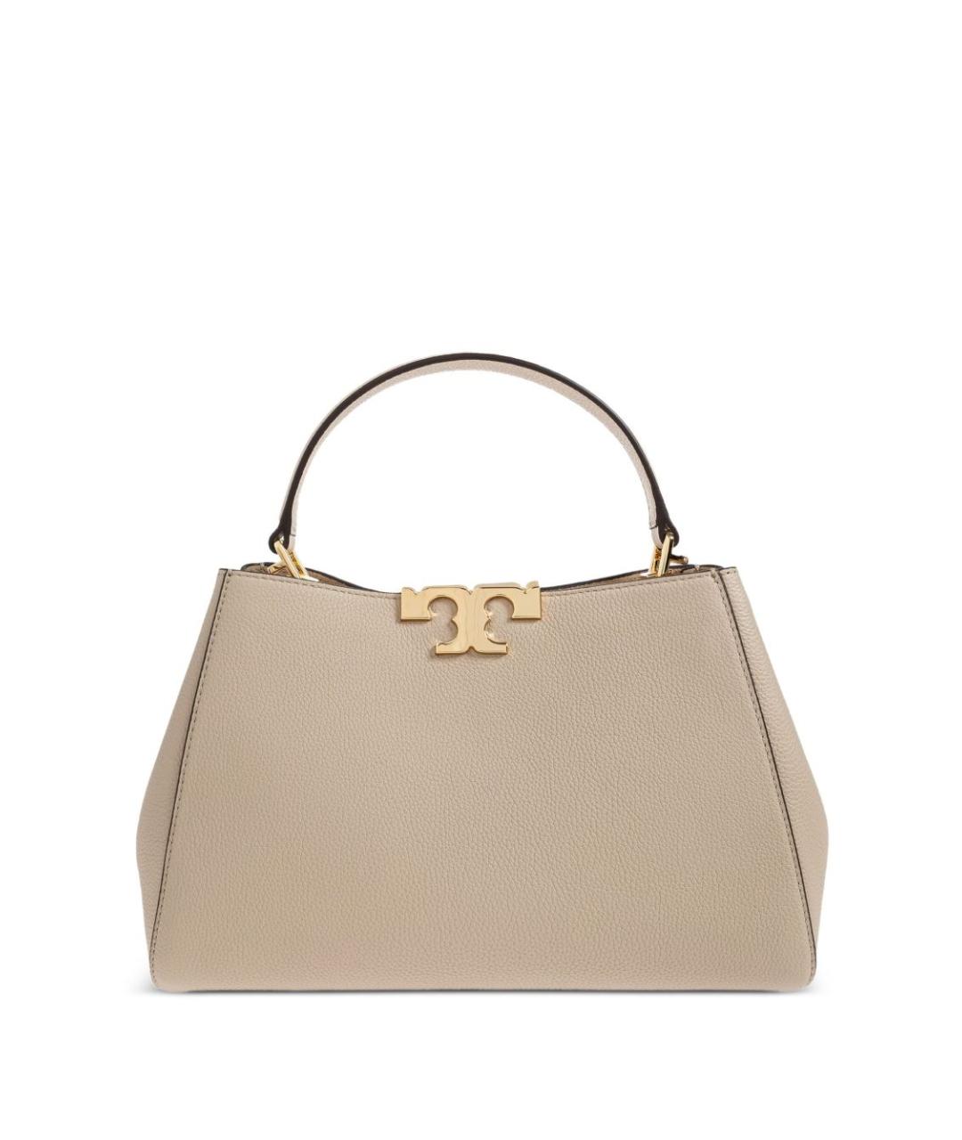 TORY BURCH Бежевая кожаная сумка с короткими ручками, фото 1