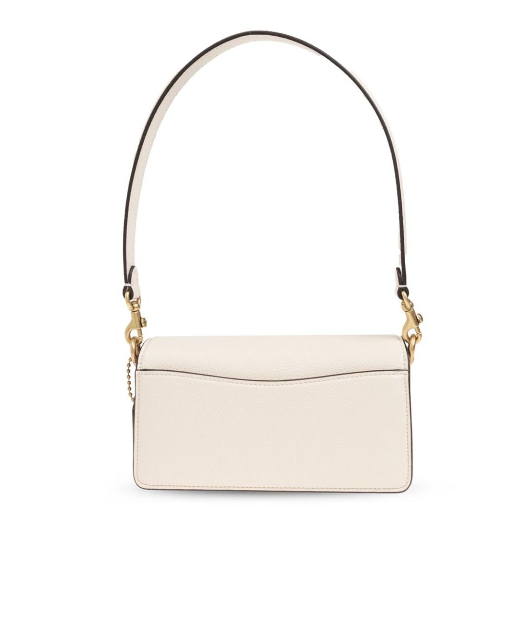 COACH Белая кожаная сумка с короткими ручками, фото 3