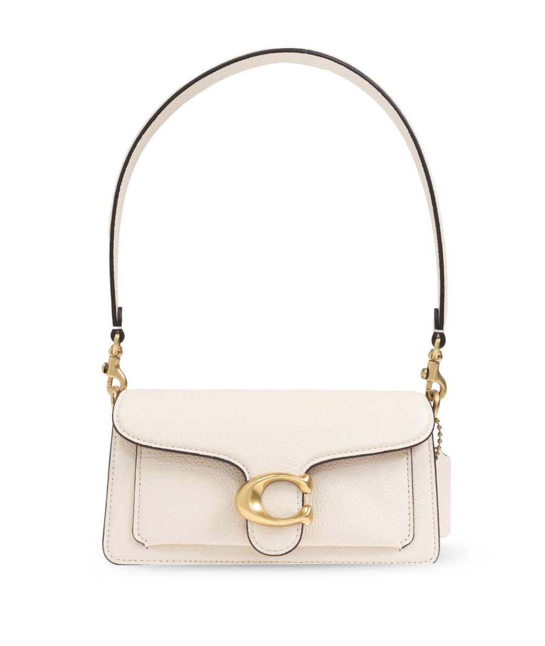 COACH Белая кожаная сумка с короткими ручками, фото 1