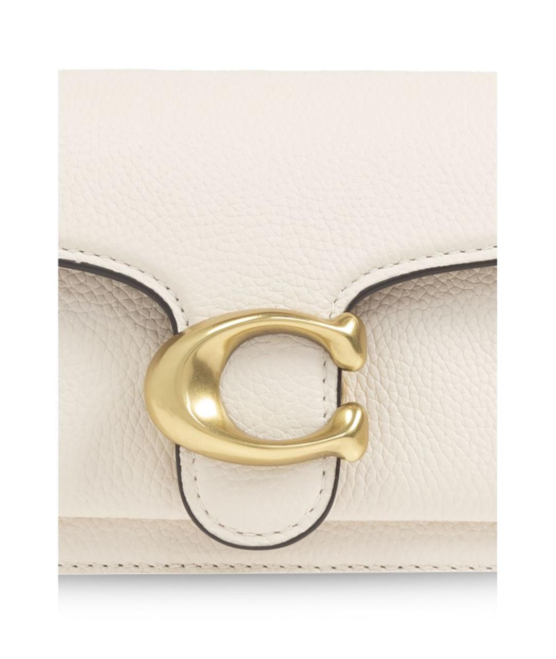 COACH Белая кожаная сумка с короткими ручками, фото 6