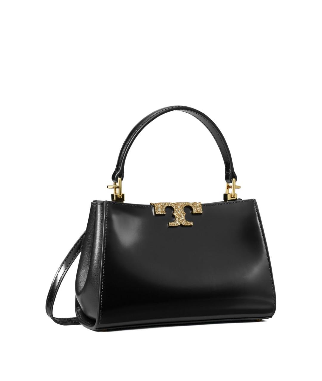 TORY BURCH Черная кожаная сумка с короткими ручками, фото 2