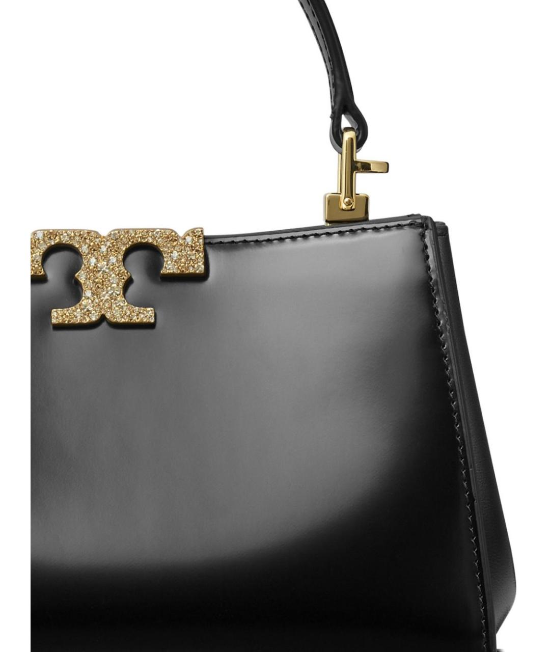 TORY BURCH Черная кожаная сумка с короткими ручками, фото 3