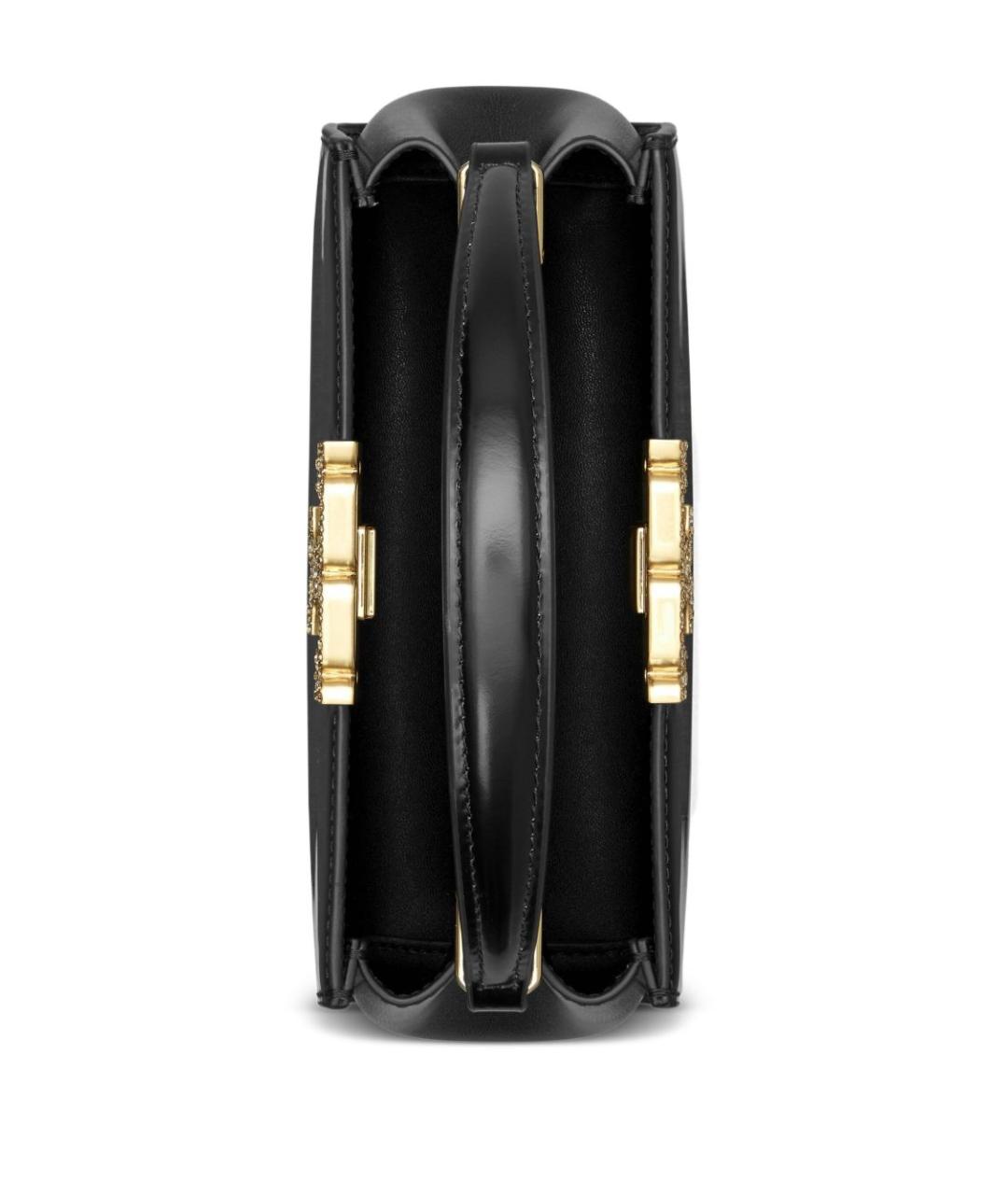 TORY BURCH Черная кожаная сумка с короткими ручками, фото 4