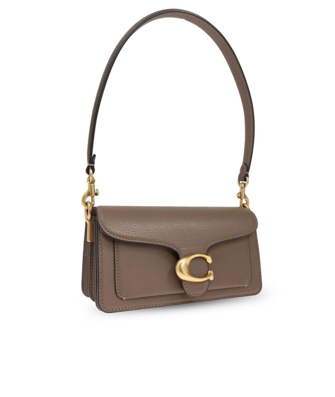 COACH Коричневая кожаная сумка через плечо, фото 3