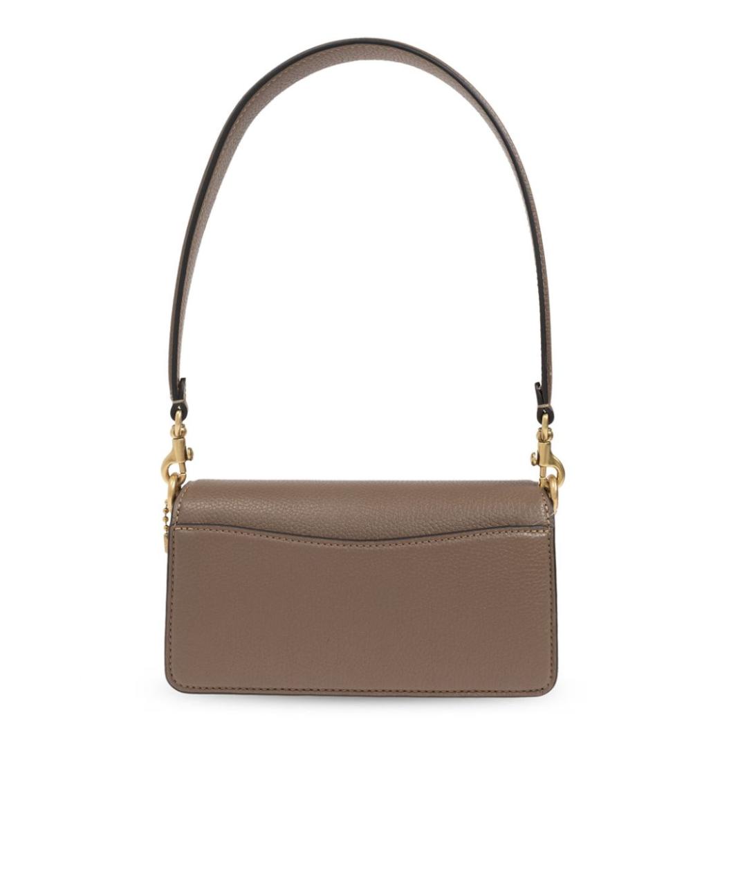 COACH Коричневая кожаная сумка через плечо, фото 5