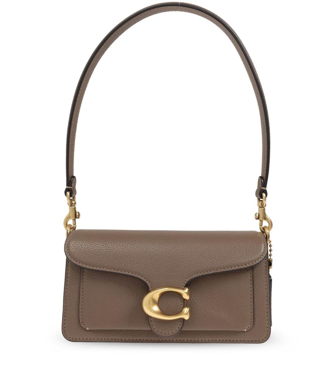 COACH Коричневая кожаная сумка через плечо, фото 1